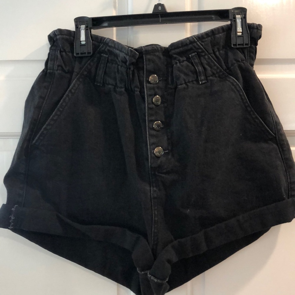 Top shop paper bag jean shorts